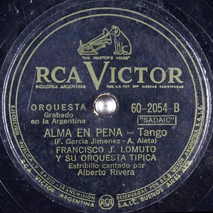 enfermedad Persuasión Engañoso Alma En Pena (RCA Victor No.60-2054B) | Rescatando originales desde sus  discos de 78 R.P.M.